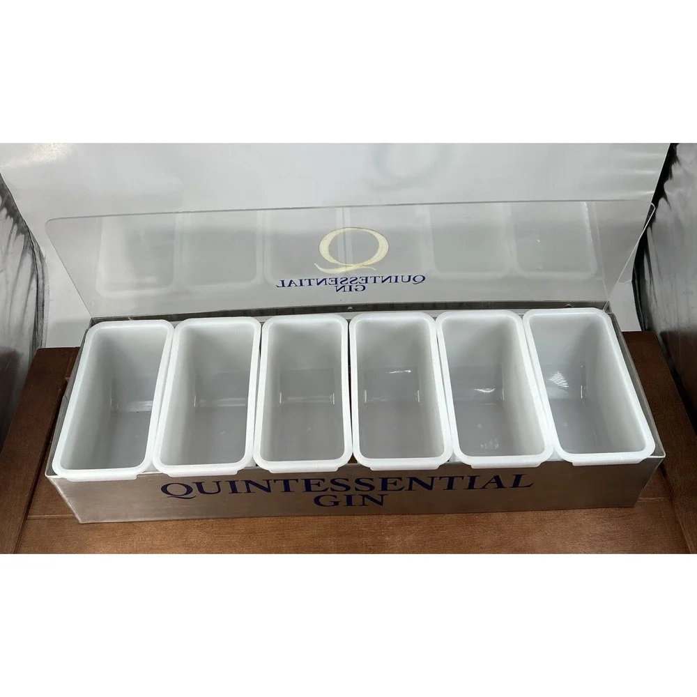 Quintessential Gin Bar Garnish Tray 5 Compartment Bar Restaurant Organizer